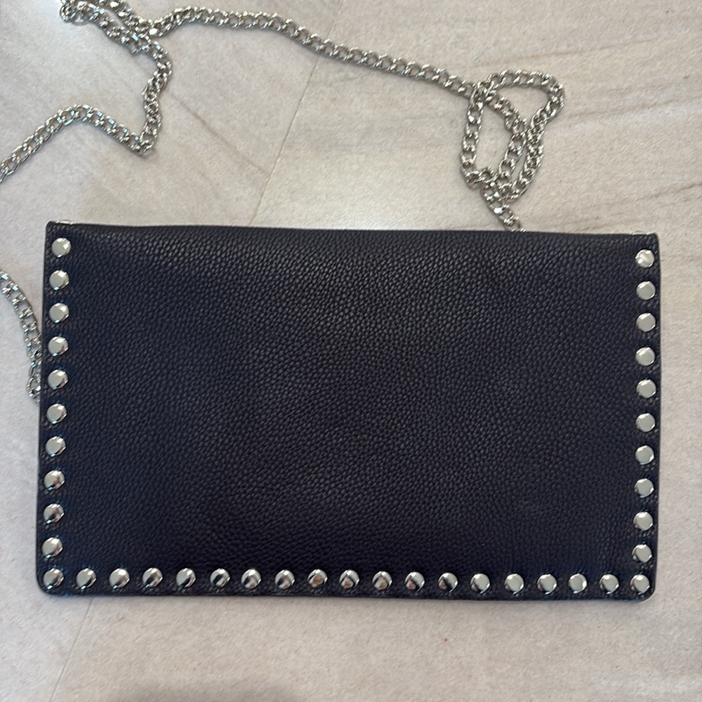 Black Silver Studded Envelope Clutch - Picture 5 of 5